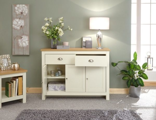 Cream and Oak 3 door 2 Drawer Large Sideboard Lancaster Range - Image 13