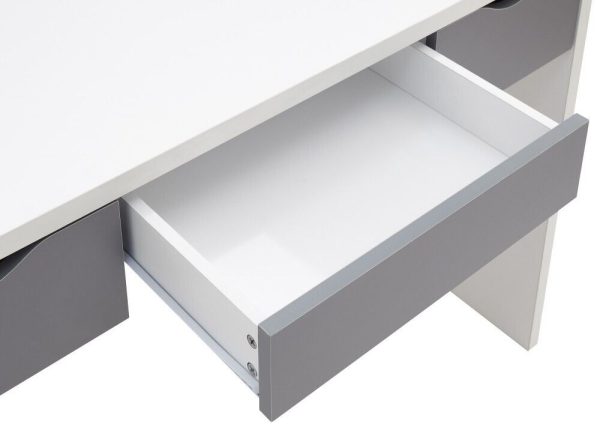 Dressing Table White and Grey 3 large drawers with mirror Elizabeth Dresser - Image 9