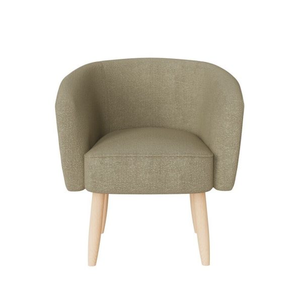 FLORENCE BOUCLE Armchair  Occasional Bedroom Chair Natural MUSHROOM - Image 3