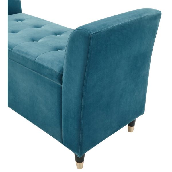 Genoa Window Seat Luxurious Teal Chenille Fabric - Image 11