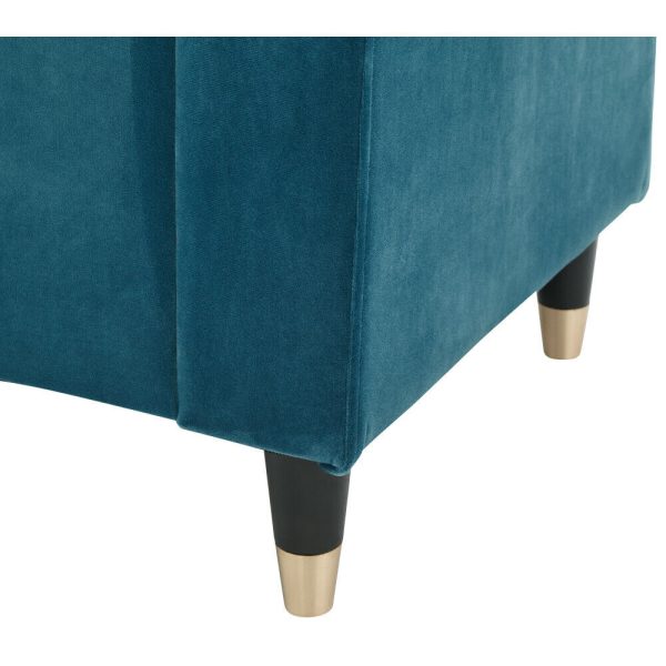 Genoa Window Seat Luxurious Teal Chenille Fabric - Image 12