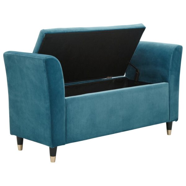 Genoa Window Seat Luxurious Teal Chenille Fabric - Image 3