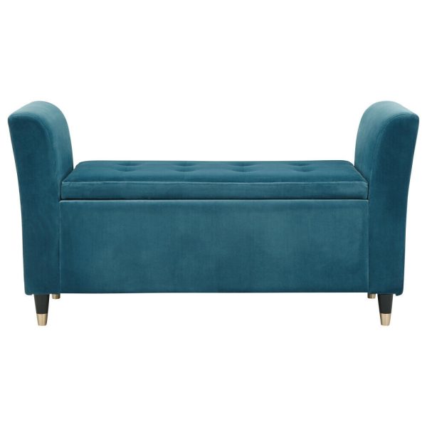 Genoa Window Seat Luxurious Teal Chenille Fabric - Image 4