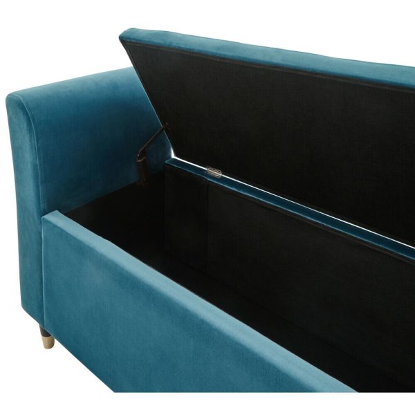 Genoa Window Seat Luxurious Teal Chenille Fabric - Image 8