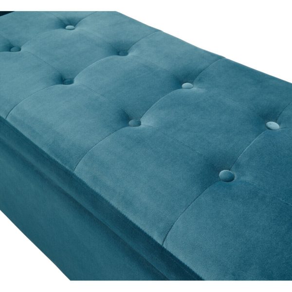 Genoa Window Seat Luxurious Teal Chenille Fabric - Image 10