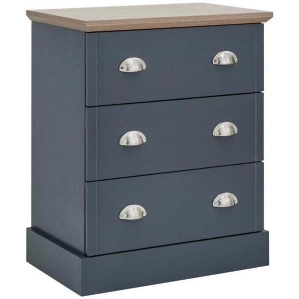 Kendal 3 Drawer Chest slate blue bedroom furniture