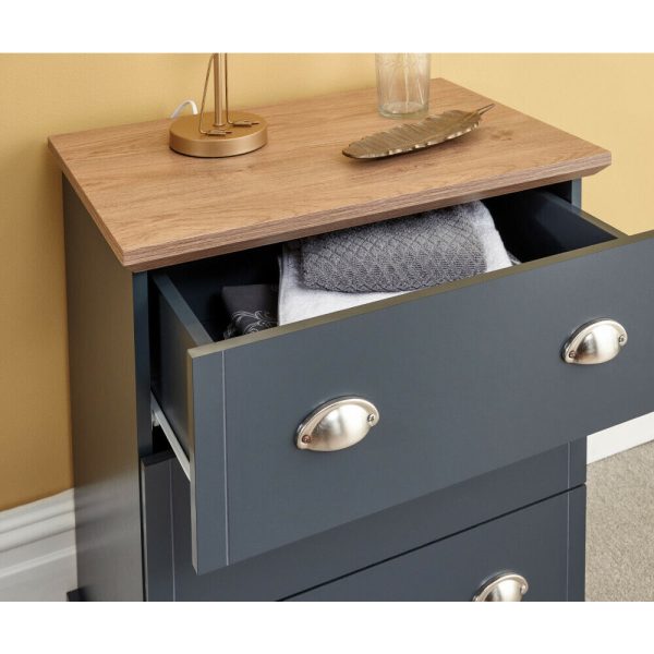 Kendal 3 Drawer Chest slate blue bedroom furniture - Image 9