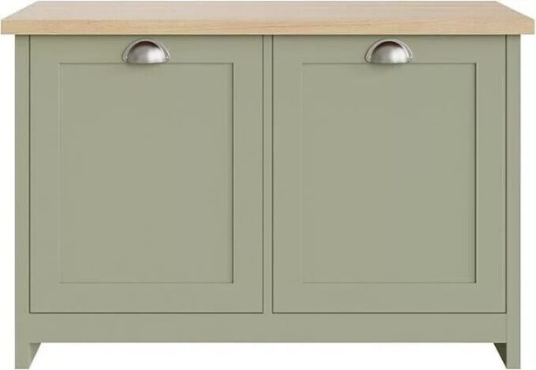 Lancaster Shoe Storage Cabinet 4 Shelves Sideboard Hallway Living Sage Green - Image 6