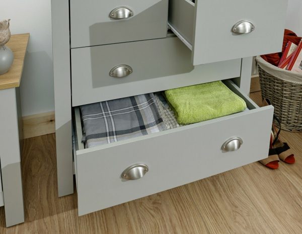 Lancaster bedroom furniture 2+2 drawer chest of 4 drawers- Grey - Image 8