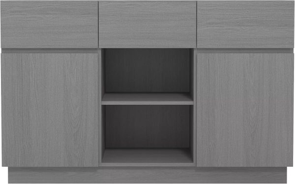 Large 2 Door 3 Drawer Sideboard Loads of Storage cool grey 75x118x40cm - Image 3