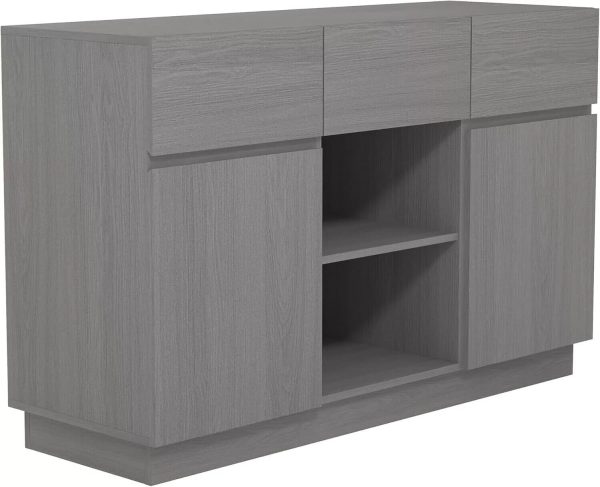 Large 2 Door 3 Drawer Sideboard Loads of Storage cool grey 75x118x40cm