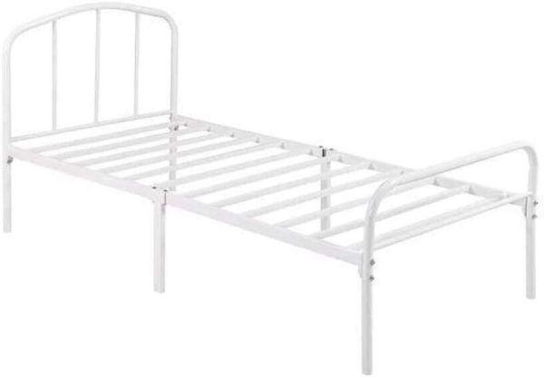 Low Foot End Metal Bedframe -White-3ft Single (also in black  and more sizes)