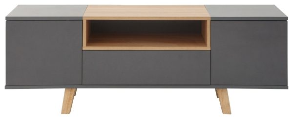 MODENA LARGE TV STAND MEDIA UNIT CABINET GREY - Image 4