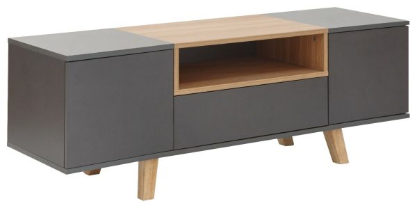 MODENA LARGE TV STAND MEDIA UNIT CABINET GREY - Image 6