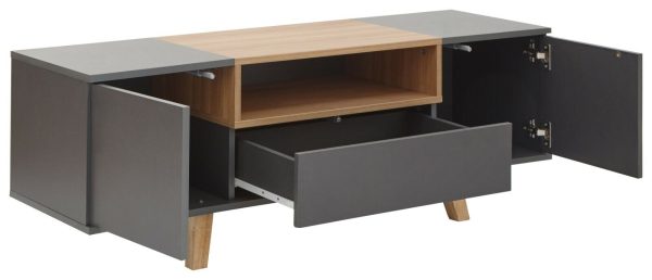 MODENA LARGE TV STAND MEDIA UNIT CABINET GREY - Image 7