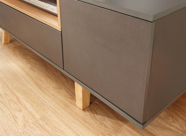 MODENA LARGE TV STAND MEDIA UNIT CABINET GREY - Image 8