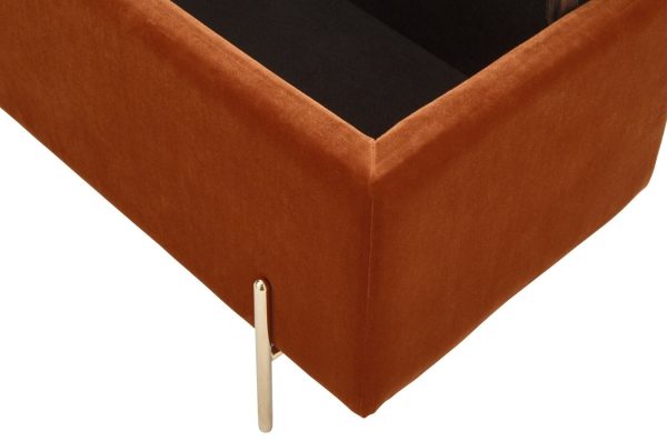 MYSTICA UPHOLSTERED OTTOMAN BOX STORAGE BENCH FABRIC BLANKET BOX STOOL RUSSET - Image 10