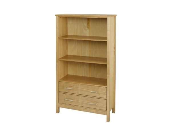 Oakridge Oakdale Ashleigh Oak Stain Ash Veneer Bookcase 2 drawer 3 shelf - Image 3