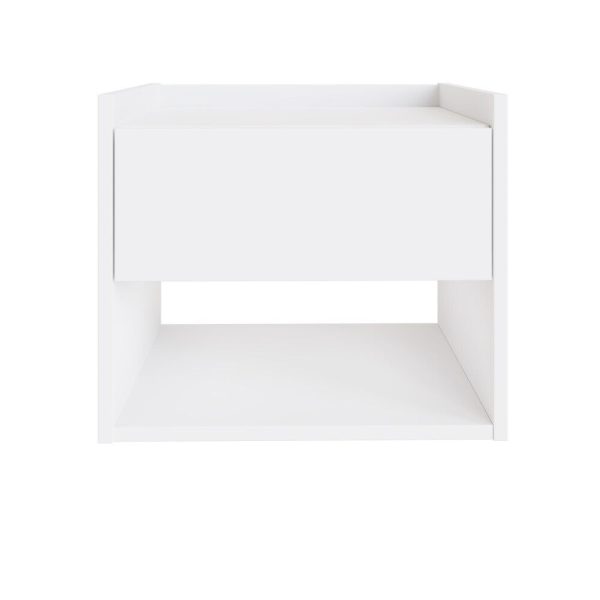 PAIR OF HARMONY WALL MOUNTED BEDSIDE TABLES WHITE - Image 4