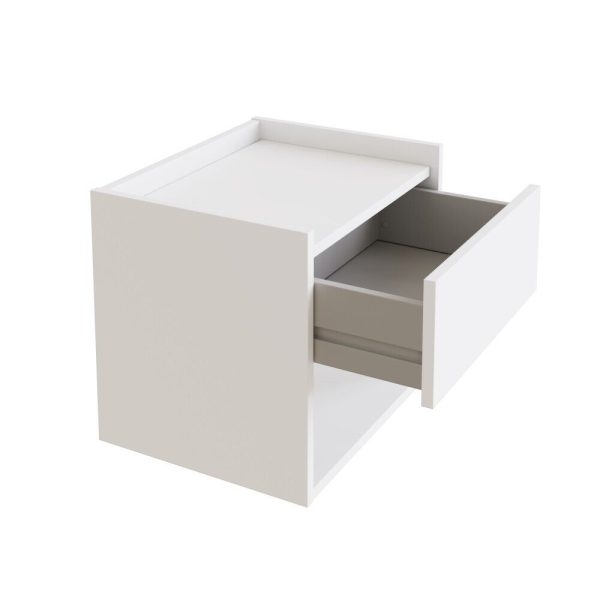 PAIR OF HARMONY WALL MOUNTED BEDSIDE TABLES WHITE - Image 6