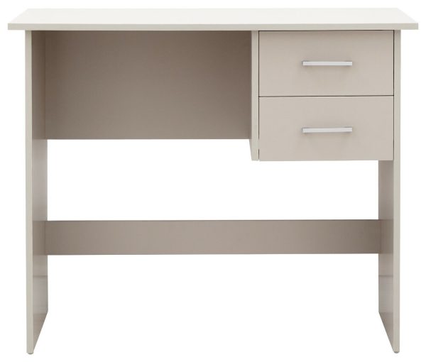 Panama 2 Drawer Desk Dressing Table Dresser - Grey - Image 3