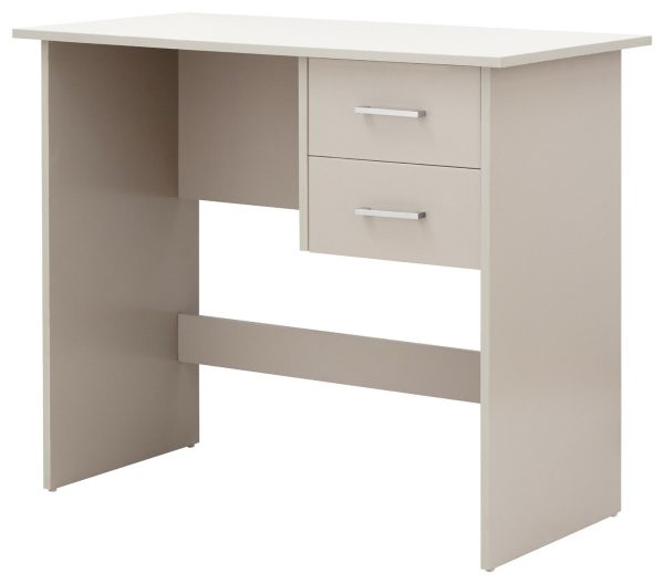 Panama 2 Drawer Desk Dressing Table Dresser - Grey - Image 4