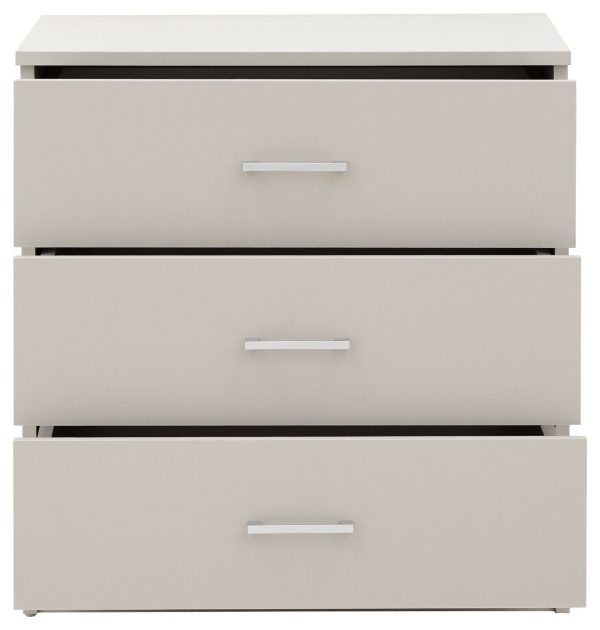 Panama 3 Piece Set 2 Door Wardrobe bed side and 3 drawer chest of drawers Grey - Image 10