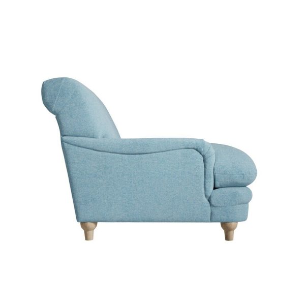 Plumpton Duck Egg Blue Chair In soft chenille COLLECT (footstool not included) - Image 4