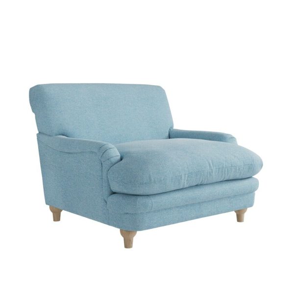 Plumpton Duck Egg Blue Chair In soft chenille COLLECT (footstool not included) - Image 5