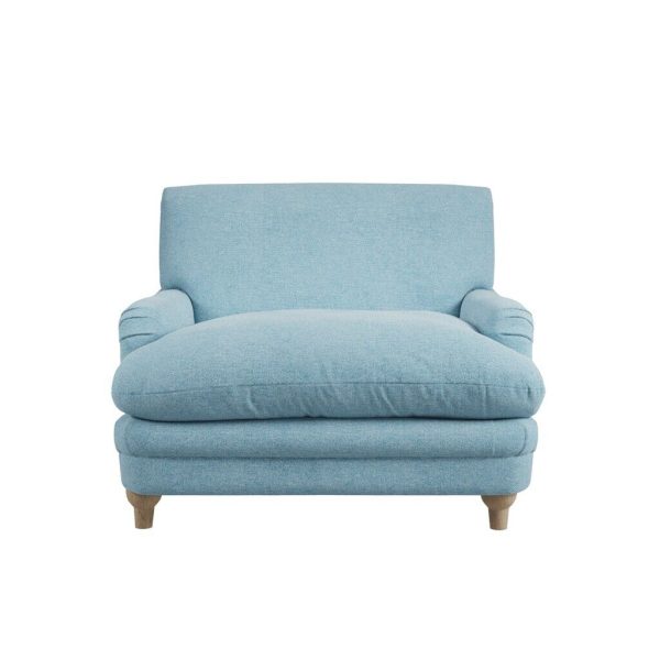 Plumpton Duck Egg Blue Chair In soft chenille COLLECT (footstool not included) - Image 6