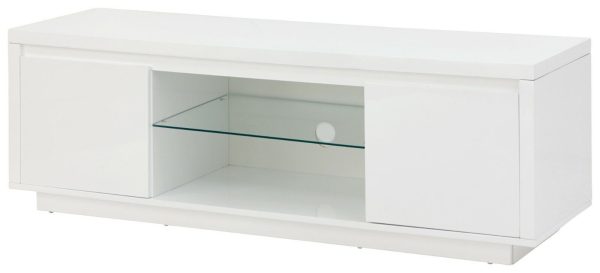 Polar Large Modern White High Gloss TV Entertainment Unit with Blue LED lights - Image 8