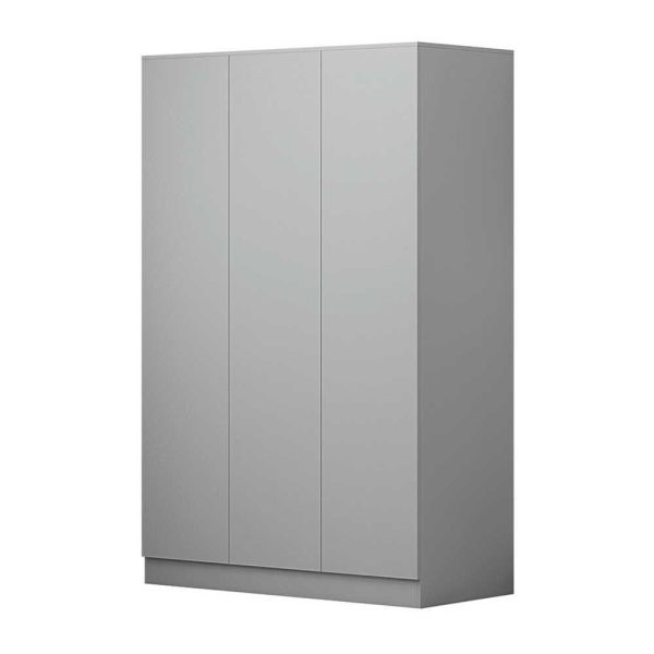 Stora 120cm Modern Bedroom 3 Door Wardrobe with Storage Shelves Matt Grey