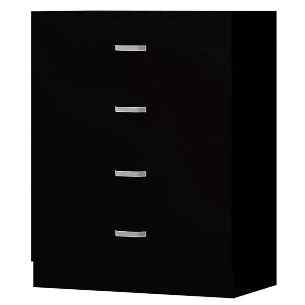 Tunis 4 Drawer Chest Of Drawers Matt Black Metal T-Bar Handles 90 x 70 x 41 - Image 4