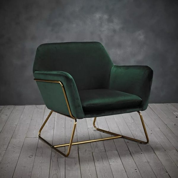 ARMCHAIR STATEMENT CHAIR SEAT CHARLES VELVET RACING GREEN Minor graded stunning