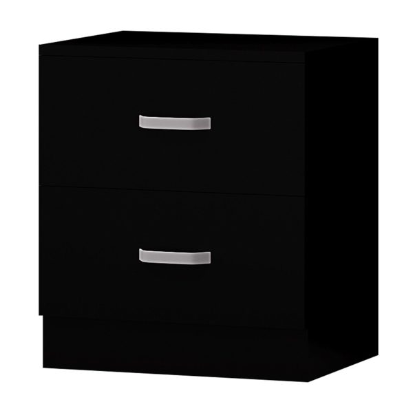 BLACK 3 Piece Wardrobe Set Bedside 4 Drawer Chest of Drawers Bedroom Furniture - Image 5