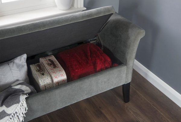 Grey Balmoral Window Seat Luxurious Chenille great storage - Image 6