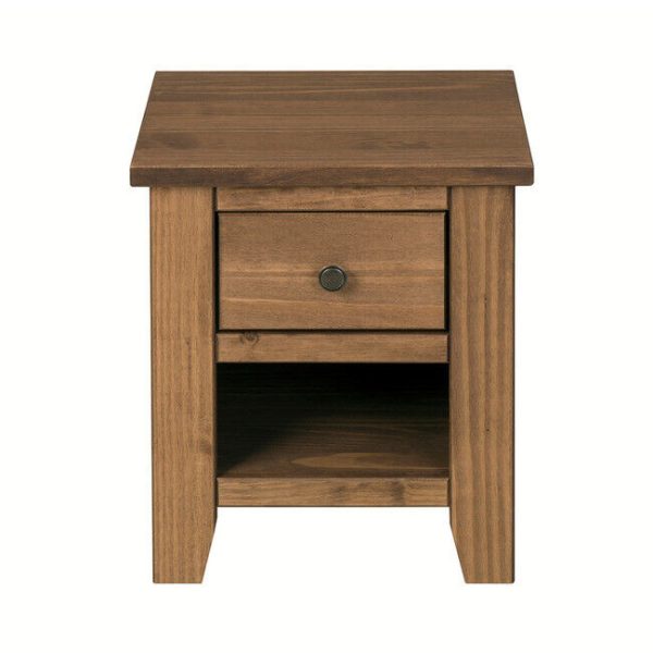 Havana 1 Drawer Lamp Table Bedside Nightstand Mexican Pine Aztec Stain