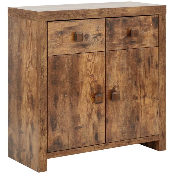 Jakarta 2 Door 2 Drawer Compact Sideboard Multi Unit distressed style Mango - Image 3