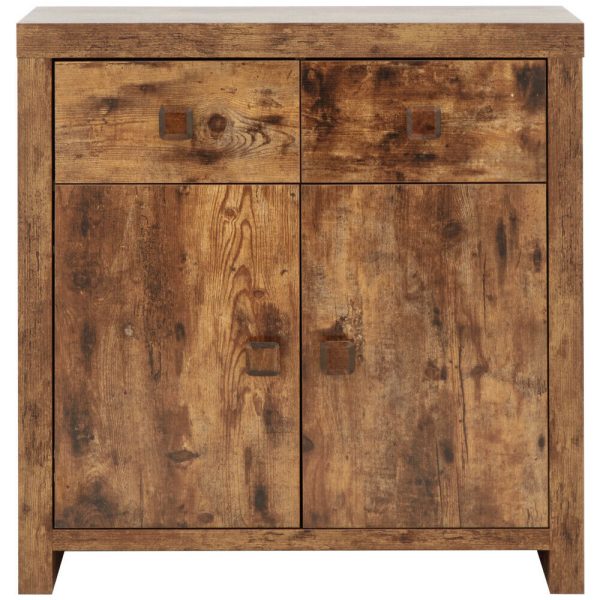 Jakarta 2 Door 2 Drawer Compact Sideboard Multi Unit distressed style Mango - Image 5