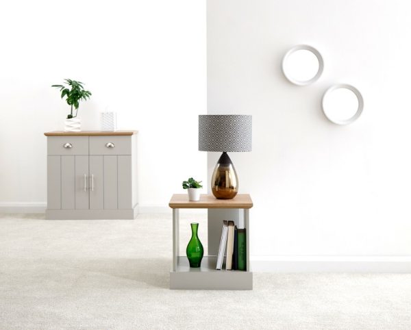 Kendal Lamp Table Grey Oak colour top - Image 10