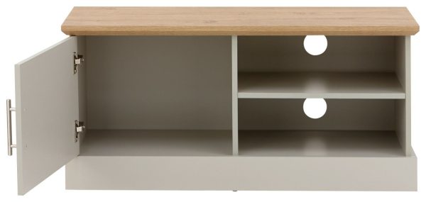 Kendal Small TV Unit Grey Oak colour top - Image 3