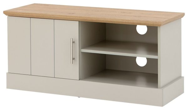 Kendal Small TV Unit Grey Oak colour top - Image 4