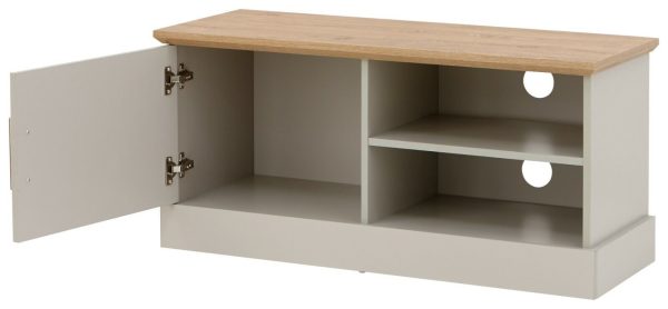 Kendal Small TV Unit Grey Oak colour top - Image 5