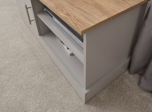 Kendal Small TV Unit Grey Oak colour top - Image 6