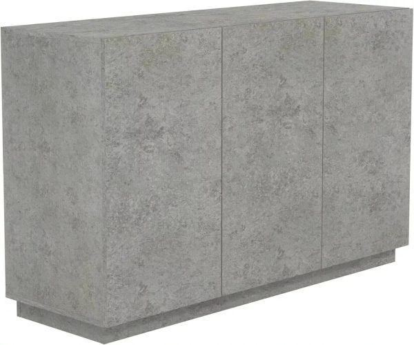 Large 3 Door Sideboard Storage Unit grey 75x118x40cm Easy Assembly Great Value - Image 3