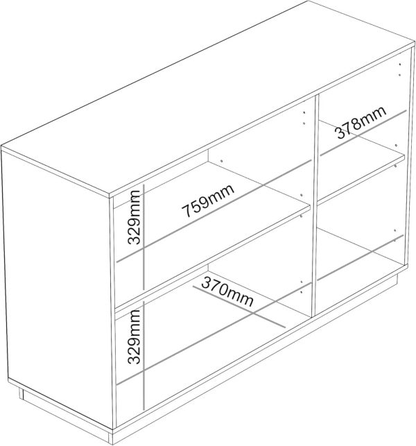 Large 3 Door Sideboard Storage Unit grey 75x118x40cm Easy Assembly Great Value - Image 6