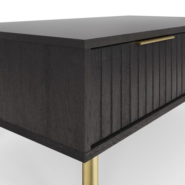 NERVATA 2 DRAWER COFFEE TABLE BLACK GOLD ART DECO - Image 7