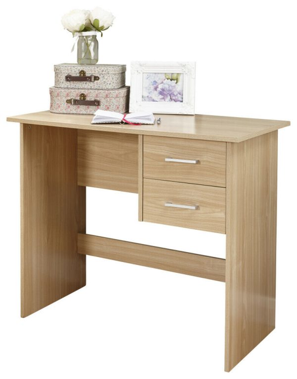 Panama 2 Drawer Budget Desk Dressing Table Dresser - Oak - Image 11