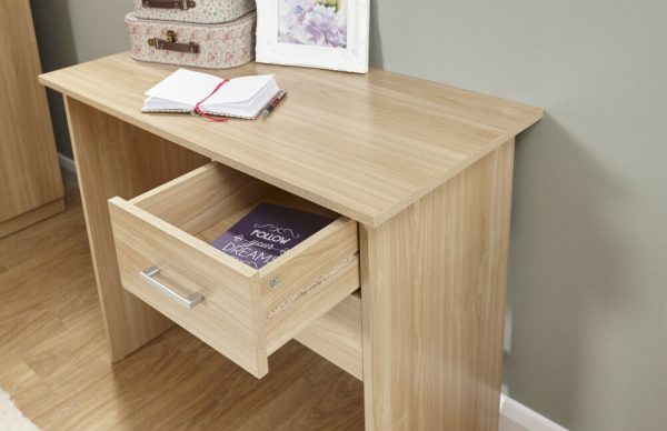 Panama 2 Drawer Budget Desk Dressing Table Dresser - Oak - Image 6