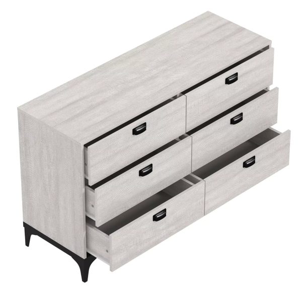 Truro Large 6 Drawer Chest of Drawers, Dusty Grey Oak Quality Materials - Image 4